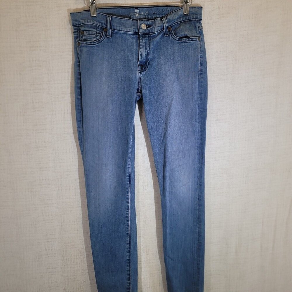 7 For All Mankind Jens Womens 29 30x30 Blue The Skinny Denim Stretch